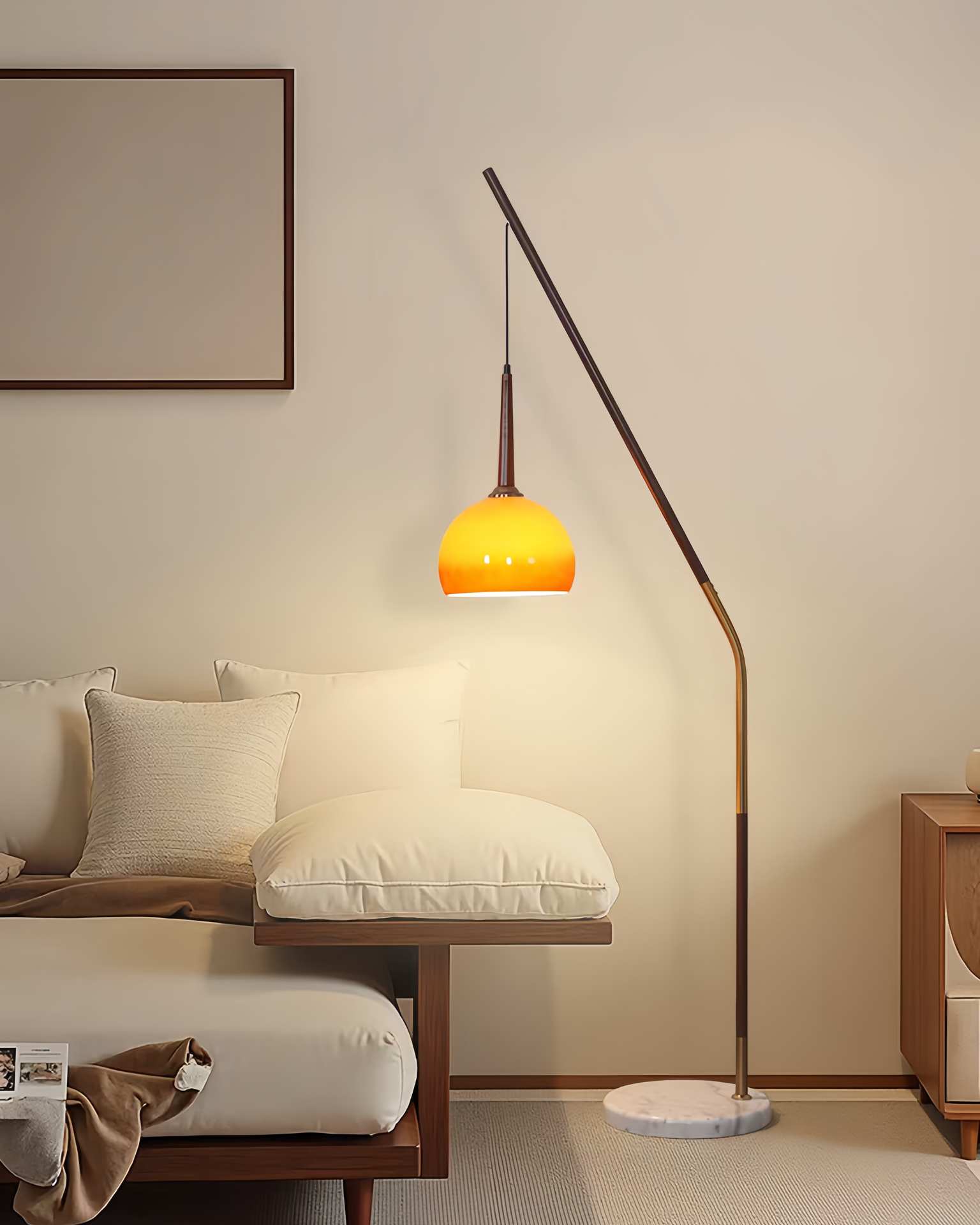 Hulusi Nordic Japandi inspired floor lamp with ambient glow
