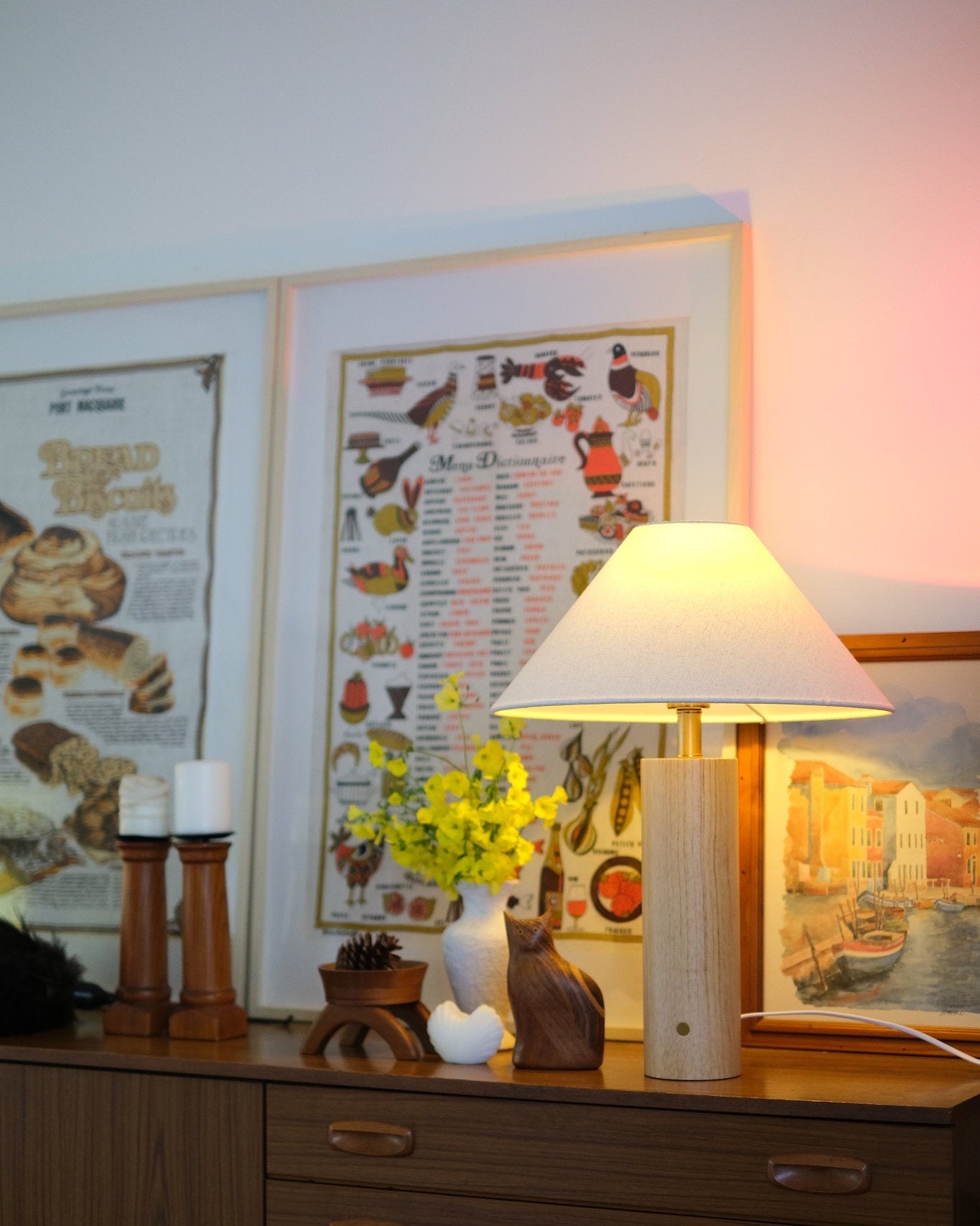 Modern Scandinavian bedside lighting setup featuring Morgan Lamp