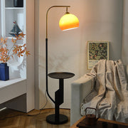 Carla Arc Floor Lamp with Side Table - 360° Adjustable Floor Lamp