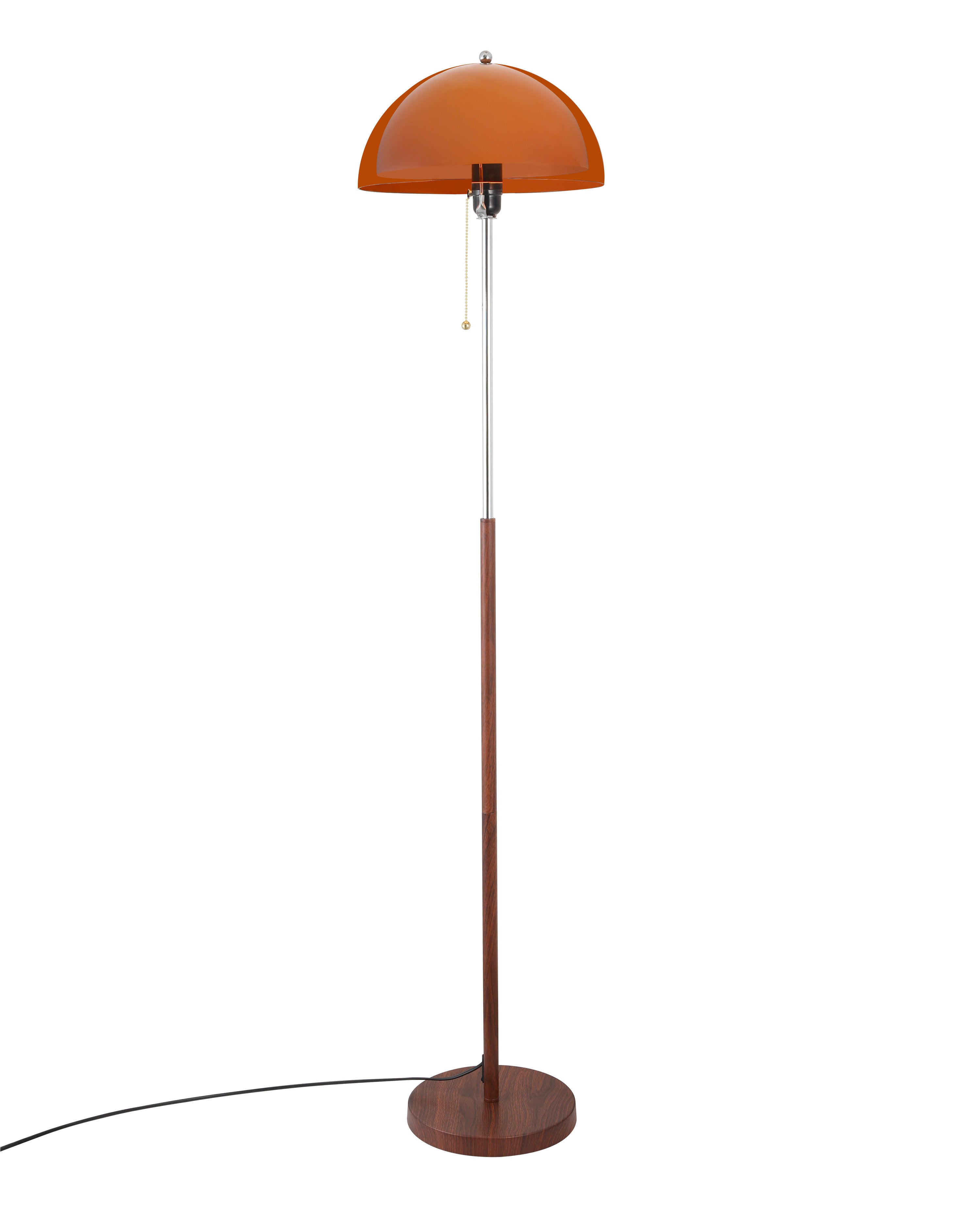 Coby+ Mushroom Bauhaus Floor Lamp Orange with Pull Chain