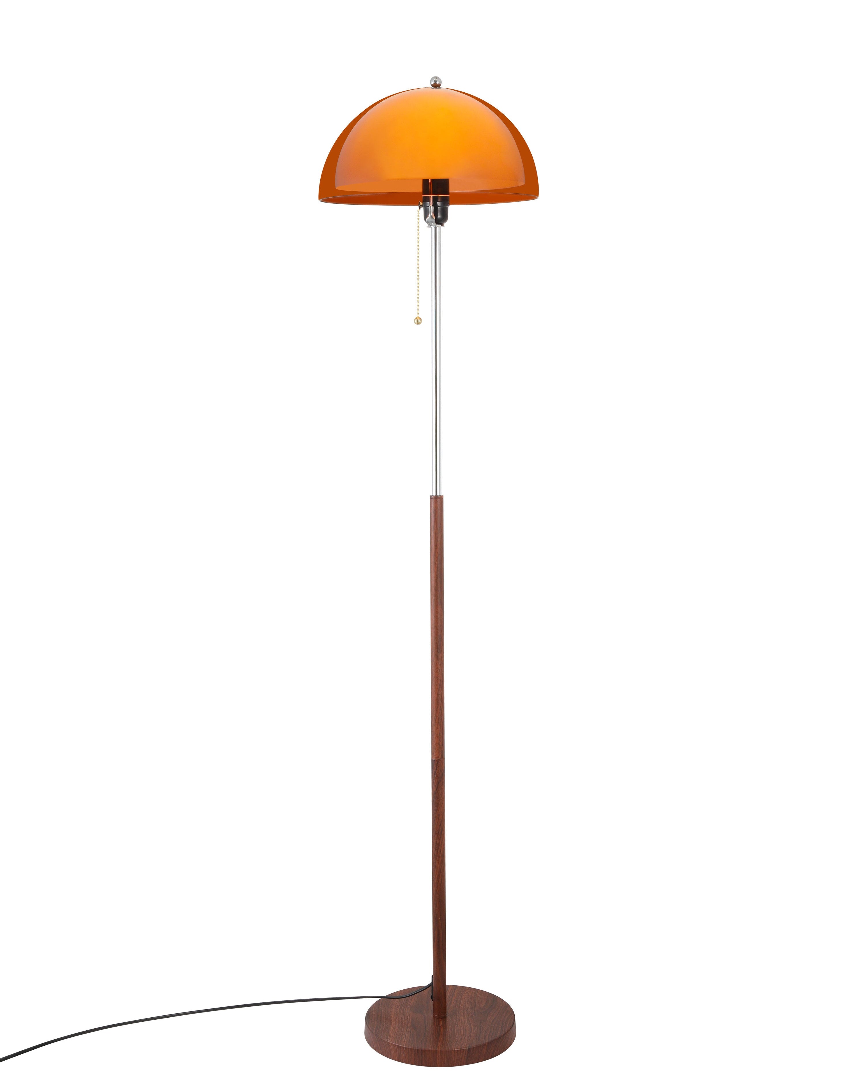 Retro Double-Mushroom Floor Lamp – Orange Dome Design | Homezee