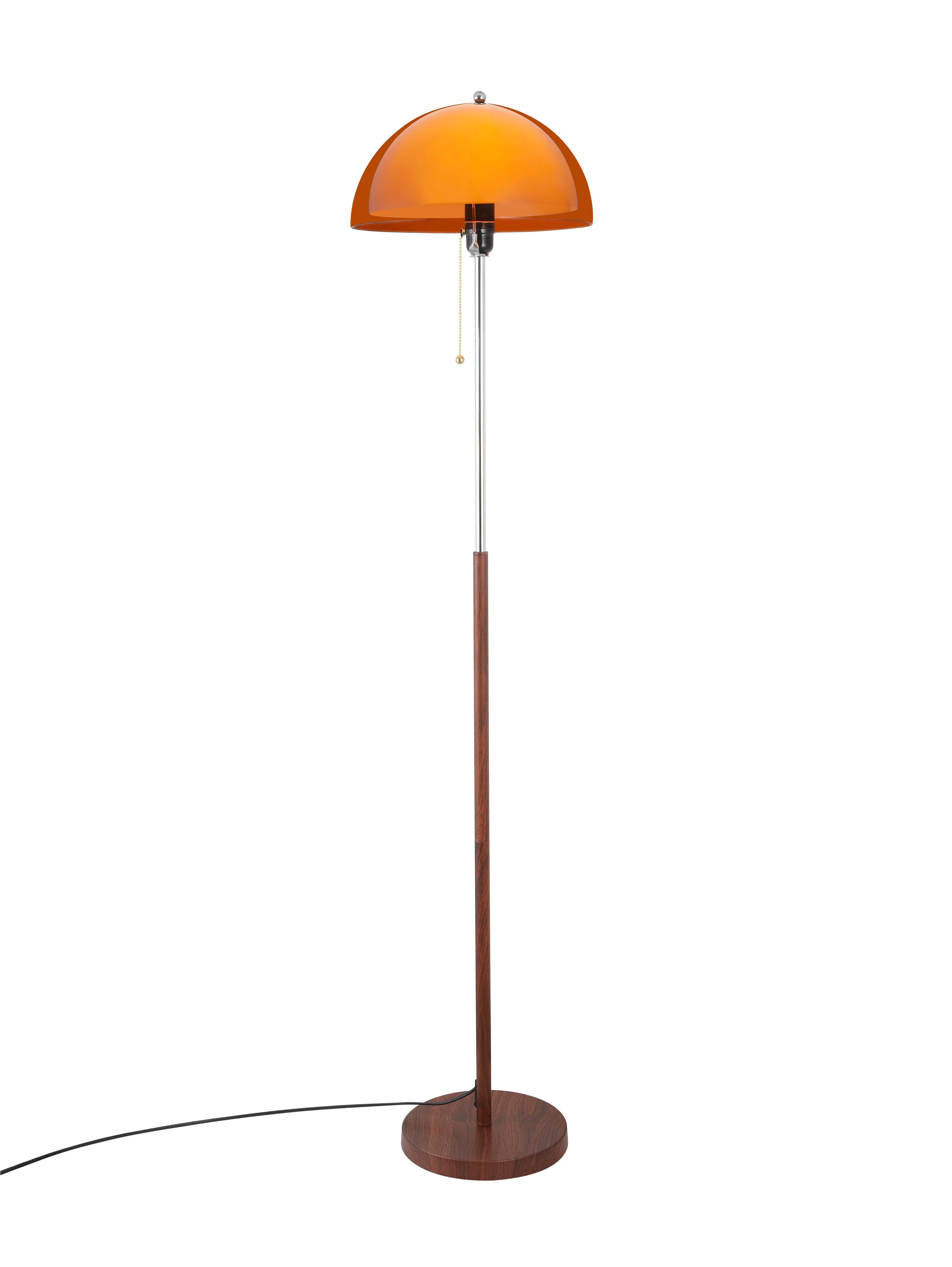 Coby+ Mushroom Bauhaus Floor Lamp Orange with Pull Chain