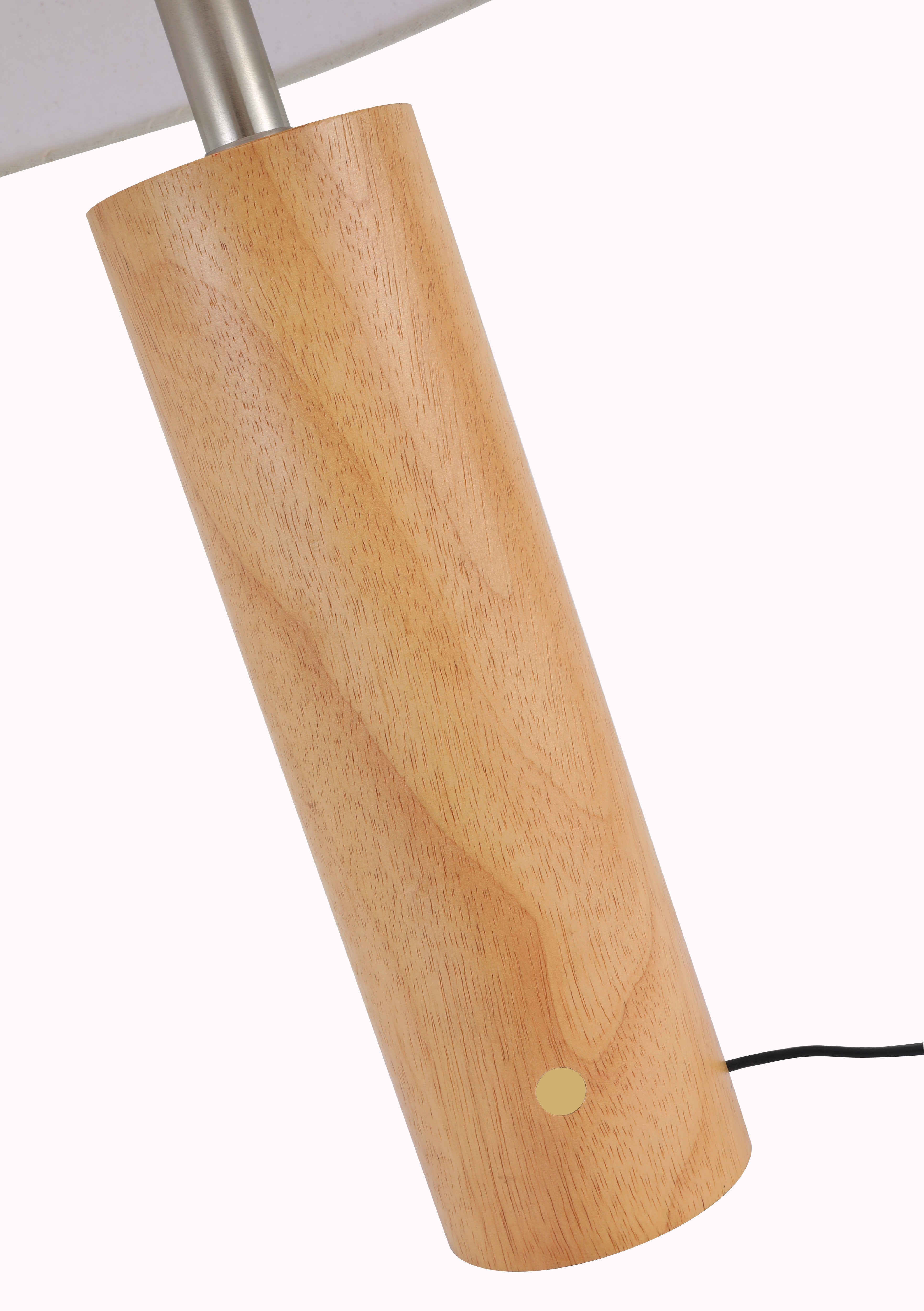 Wooden lamp base on a white background