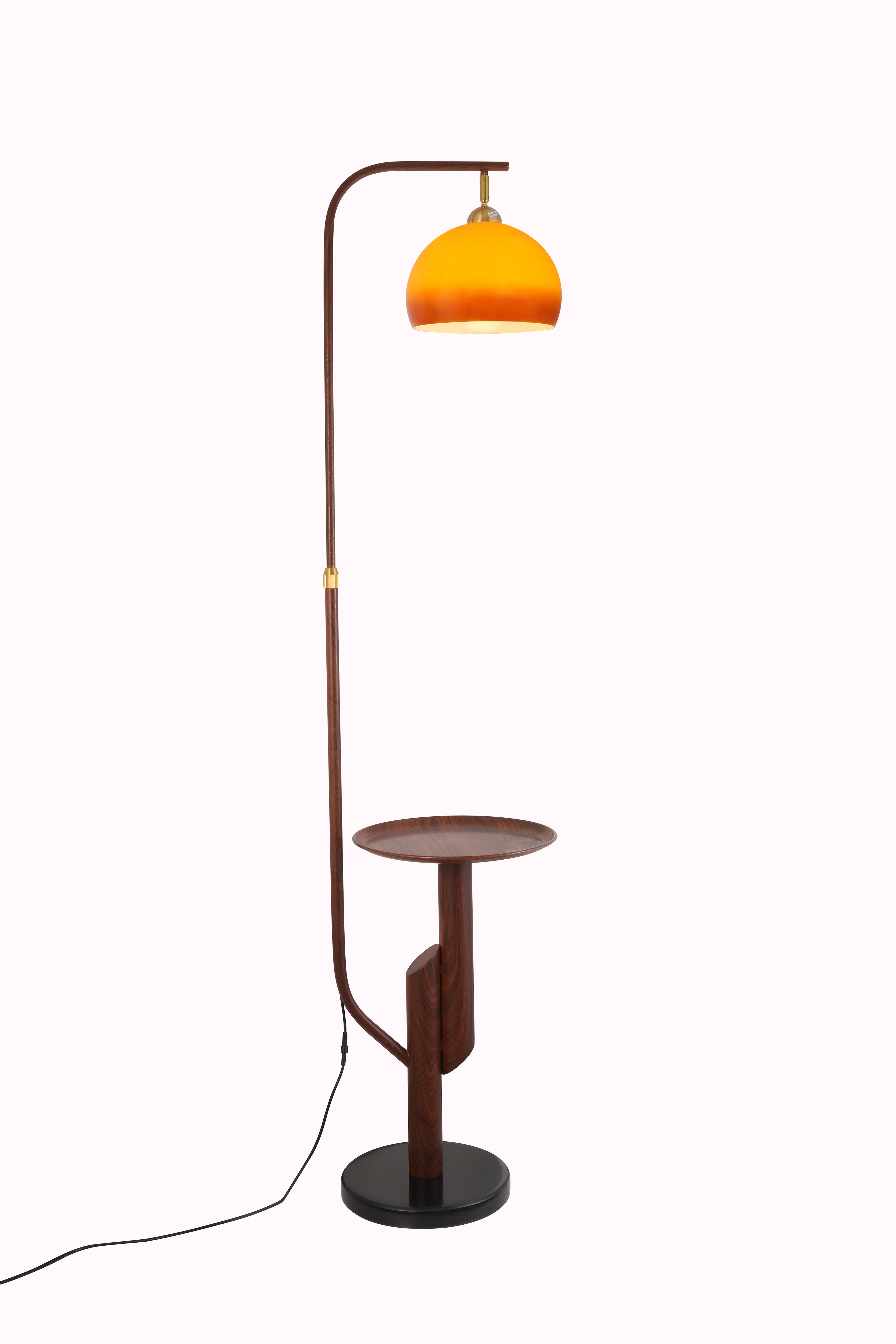 Carla Arc Floor Lamp with Side Table - 360° Adjustable Floor Lamp