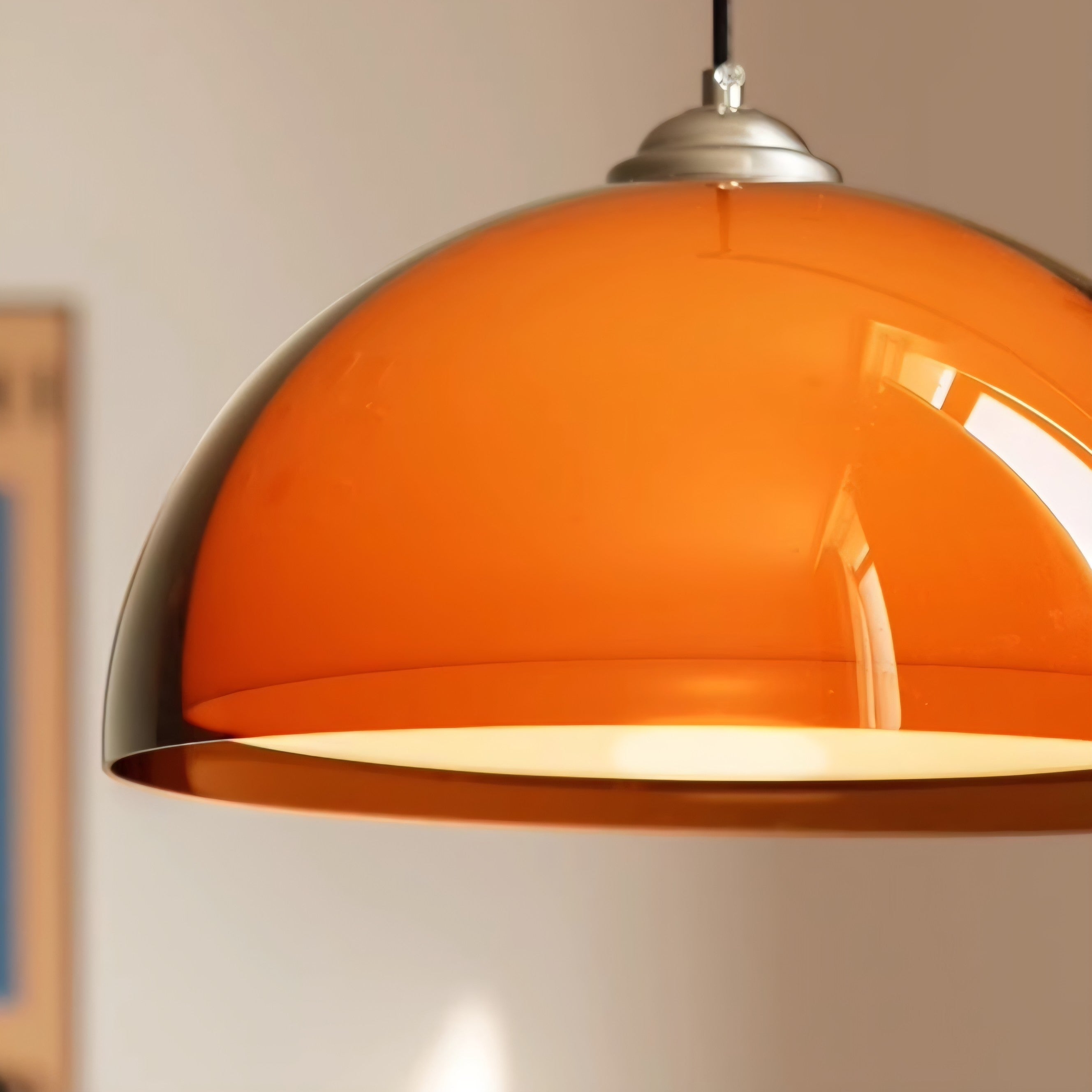 Mid-Century Double Mushroom Arc Floor Lamp – With Side Shelf