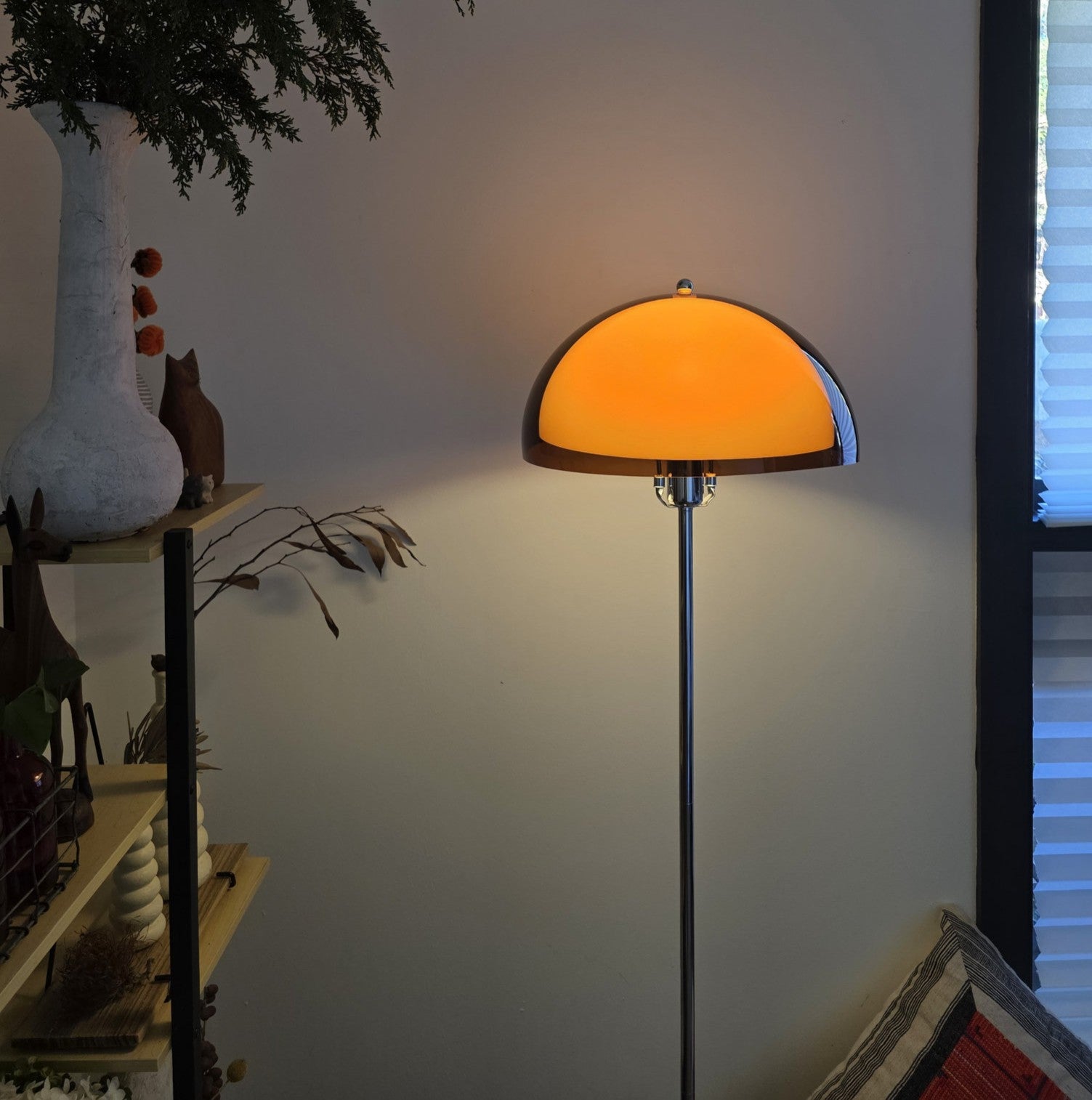 Coby Double Dome Mushroom Floor Lamp Orange