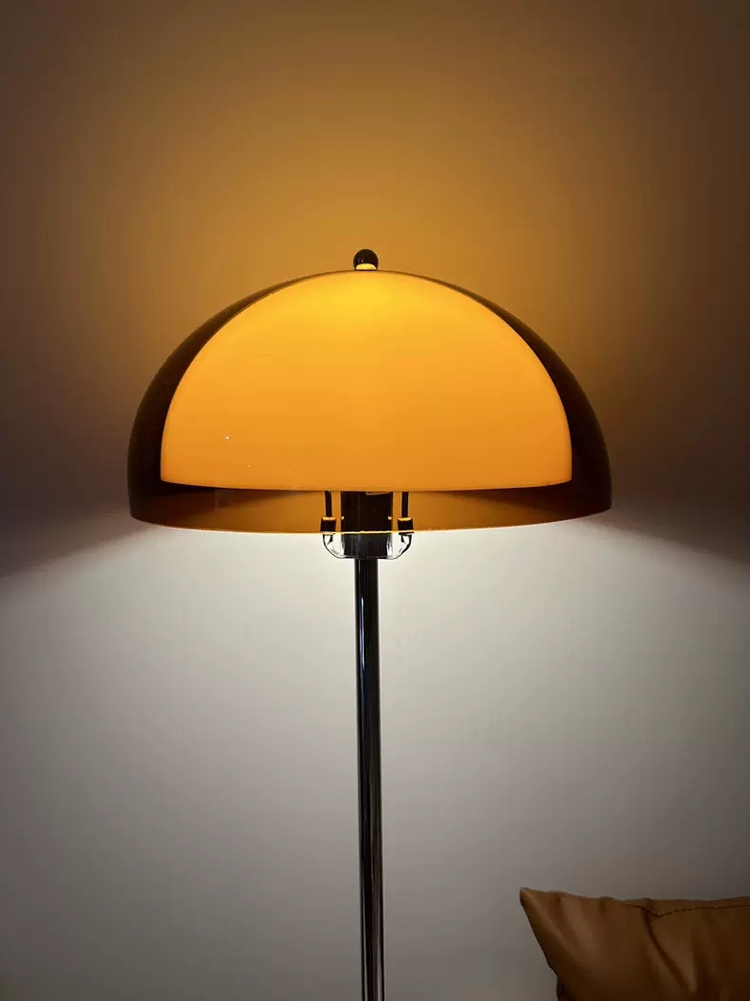 Coby Double Dome Mushroom Floor Lamp Orange