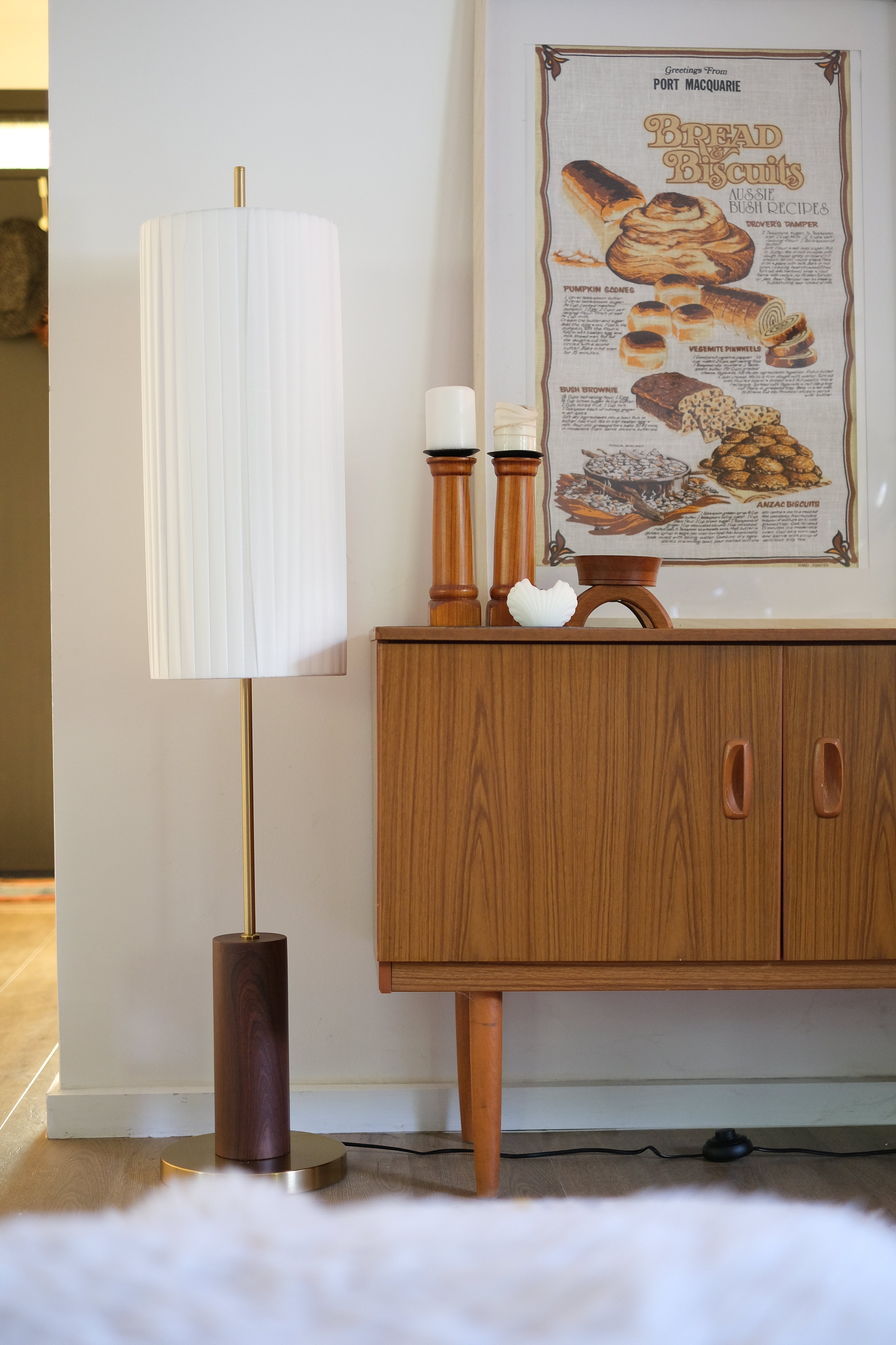 Homezee Zen Art Floor Lamp Brown Base