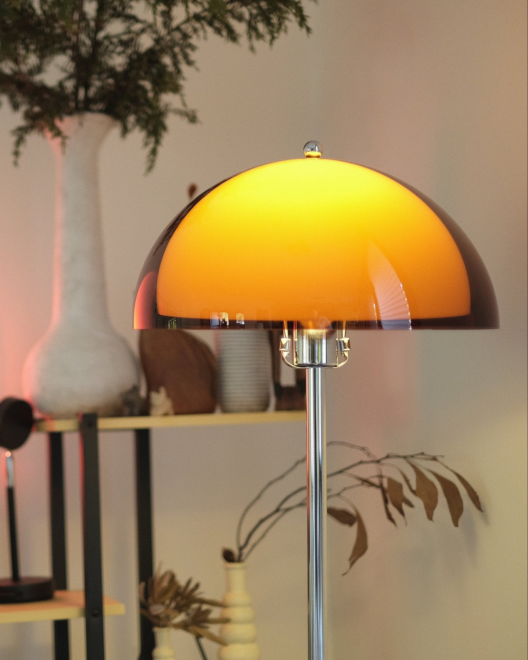 Coby Double-Mushroom Lamp Set – Floor & Table Lamps, Orange