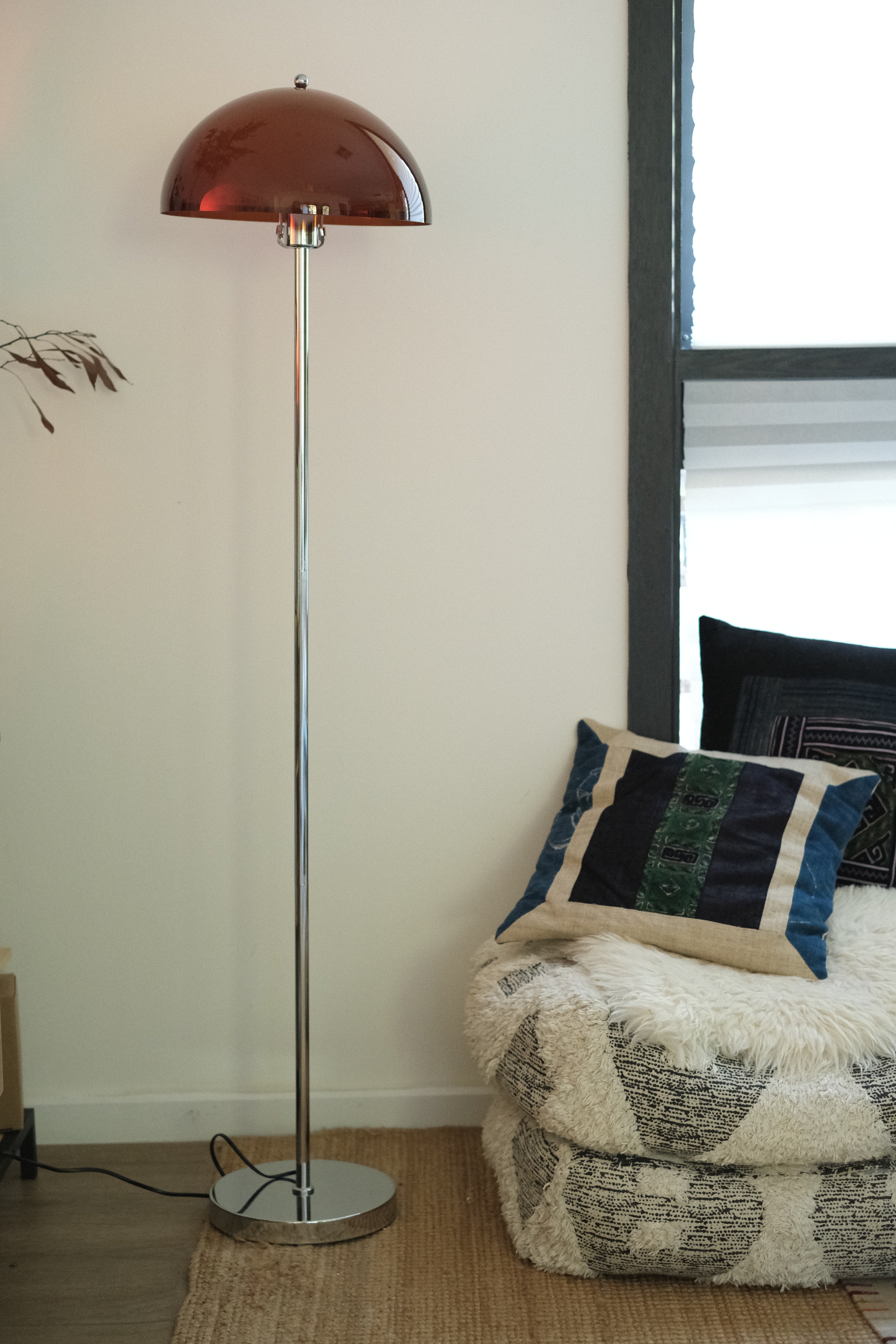 Coby Double Dome Mushroom Floor Lamp Orange