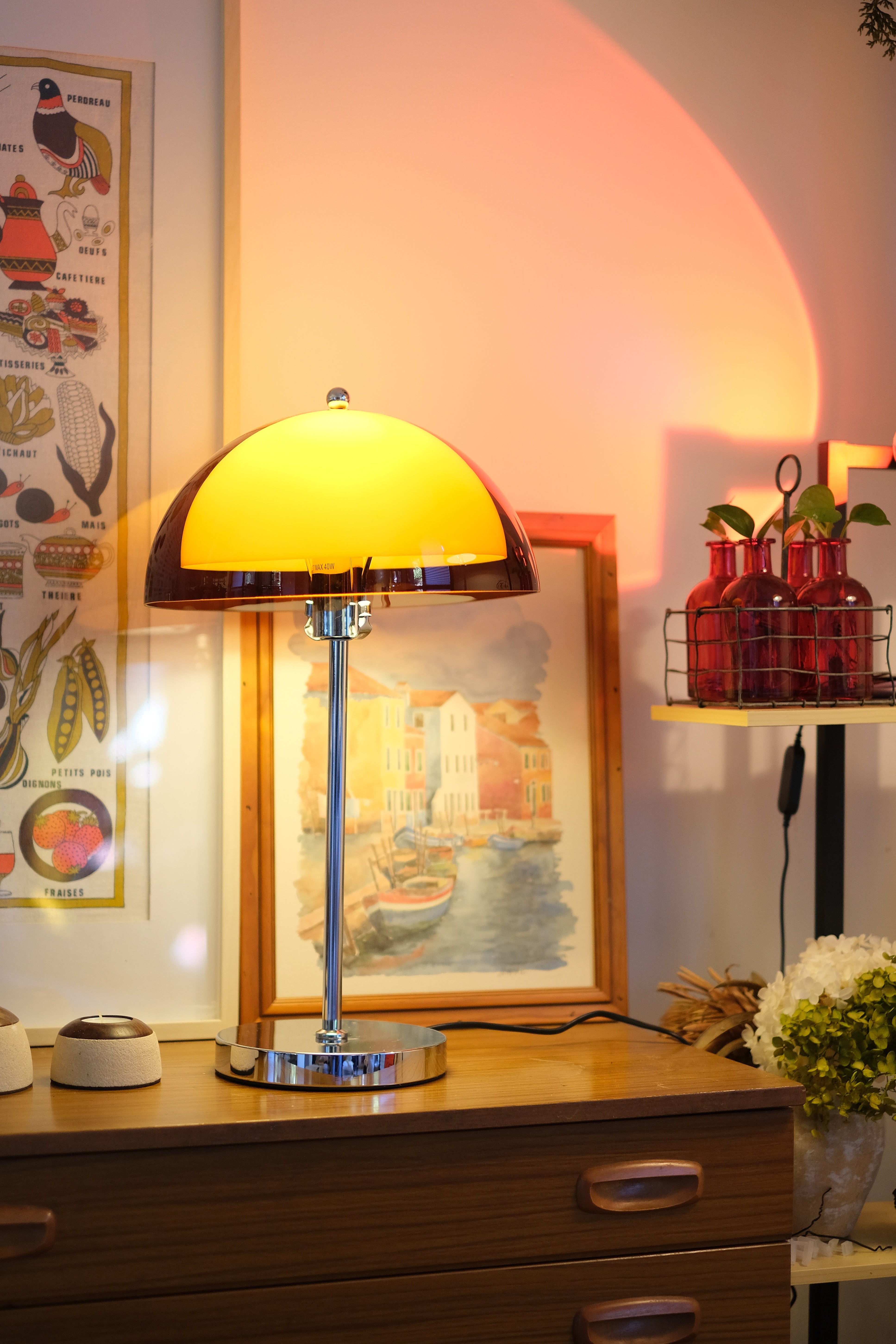 Coby Double Dome Mushroom Table Lamp Orange