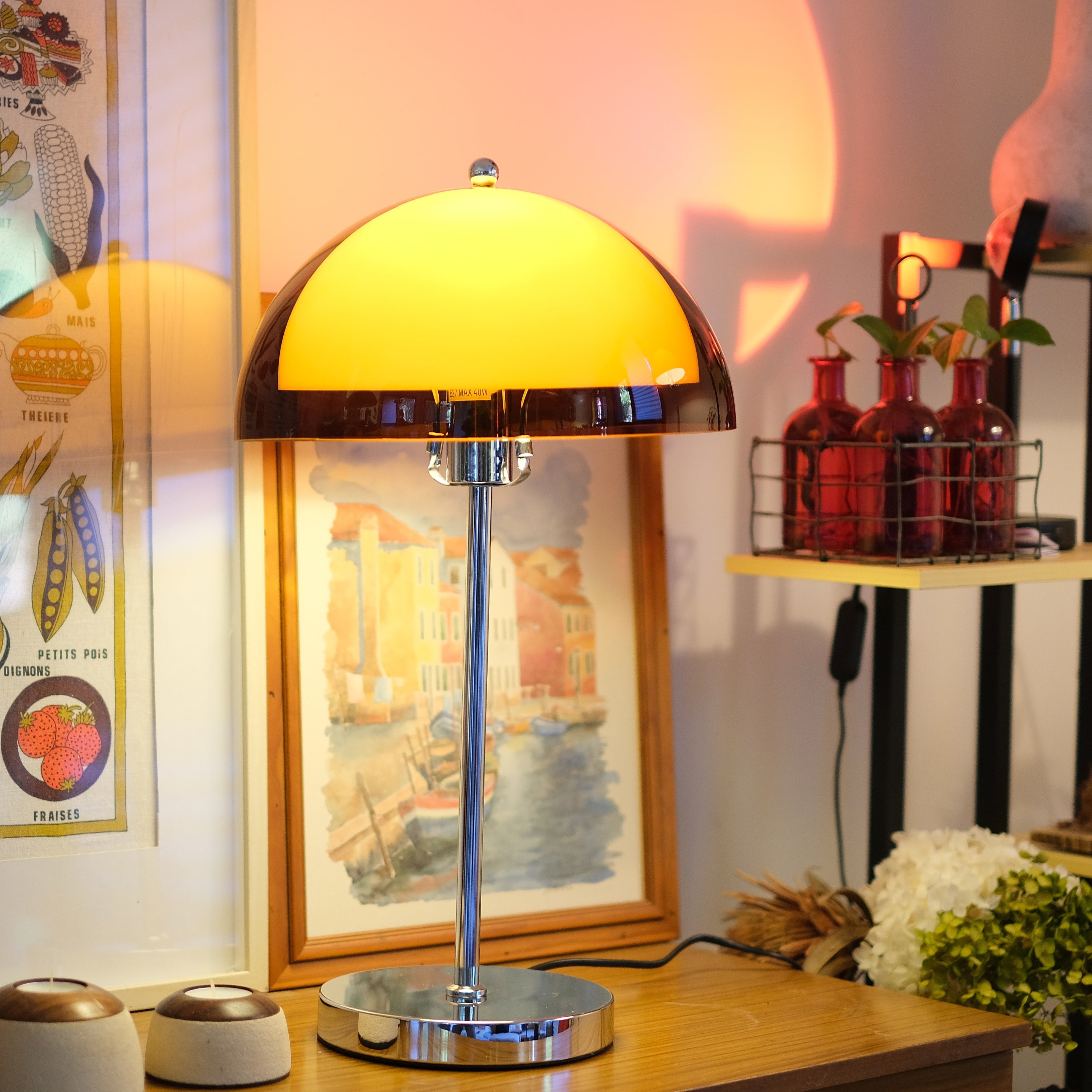 Coby Double-Mushroom Table Lamp – Orange