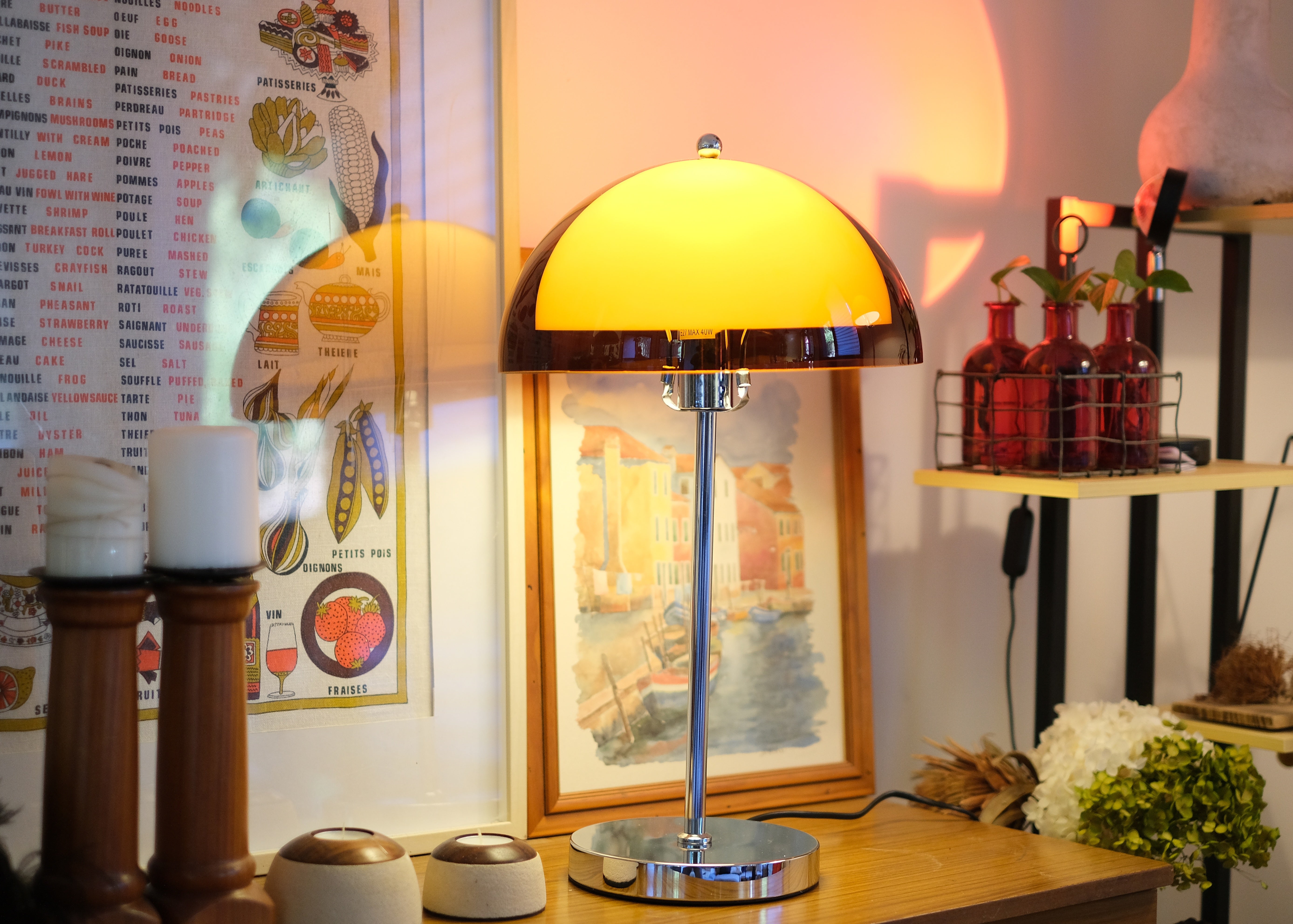 Coby Double Dome Mushroom Table Lamp Orange