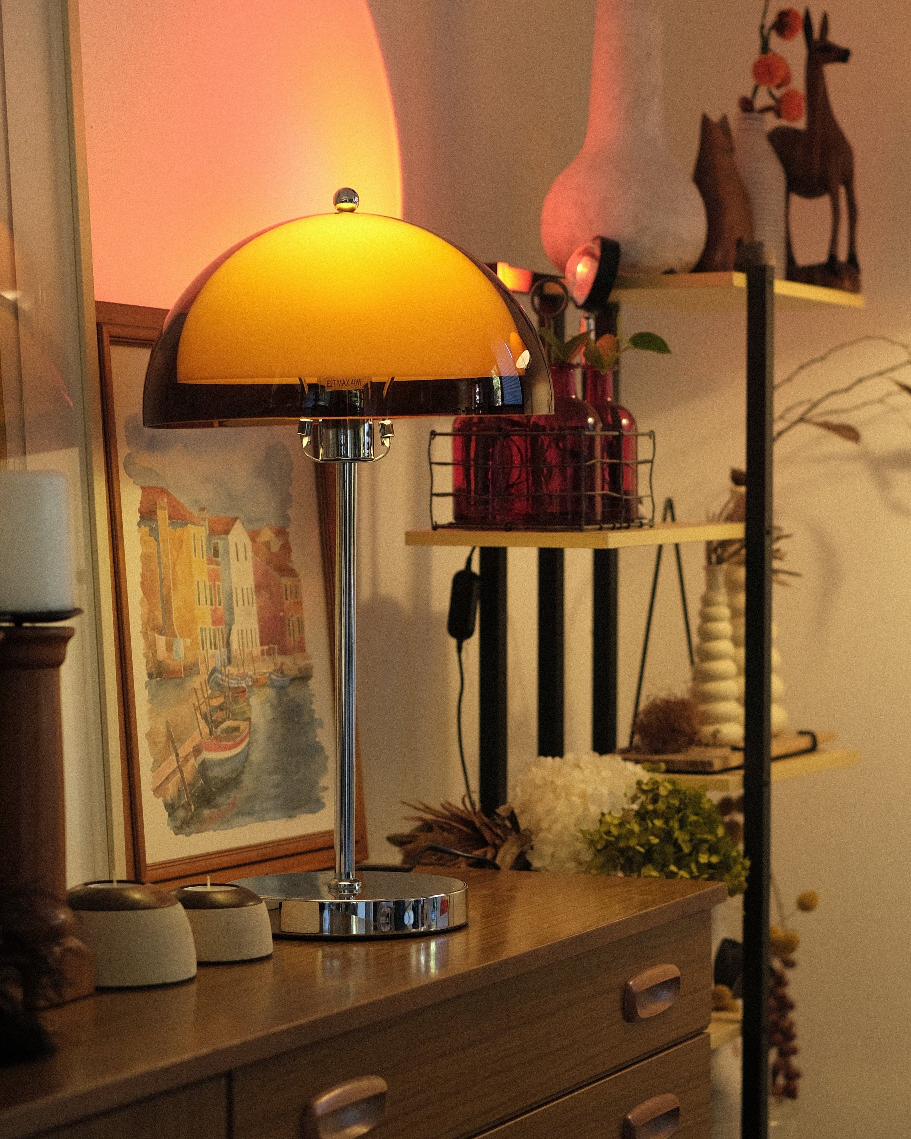 Coby Double-Mushroom Table Lamp – Orange