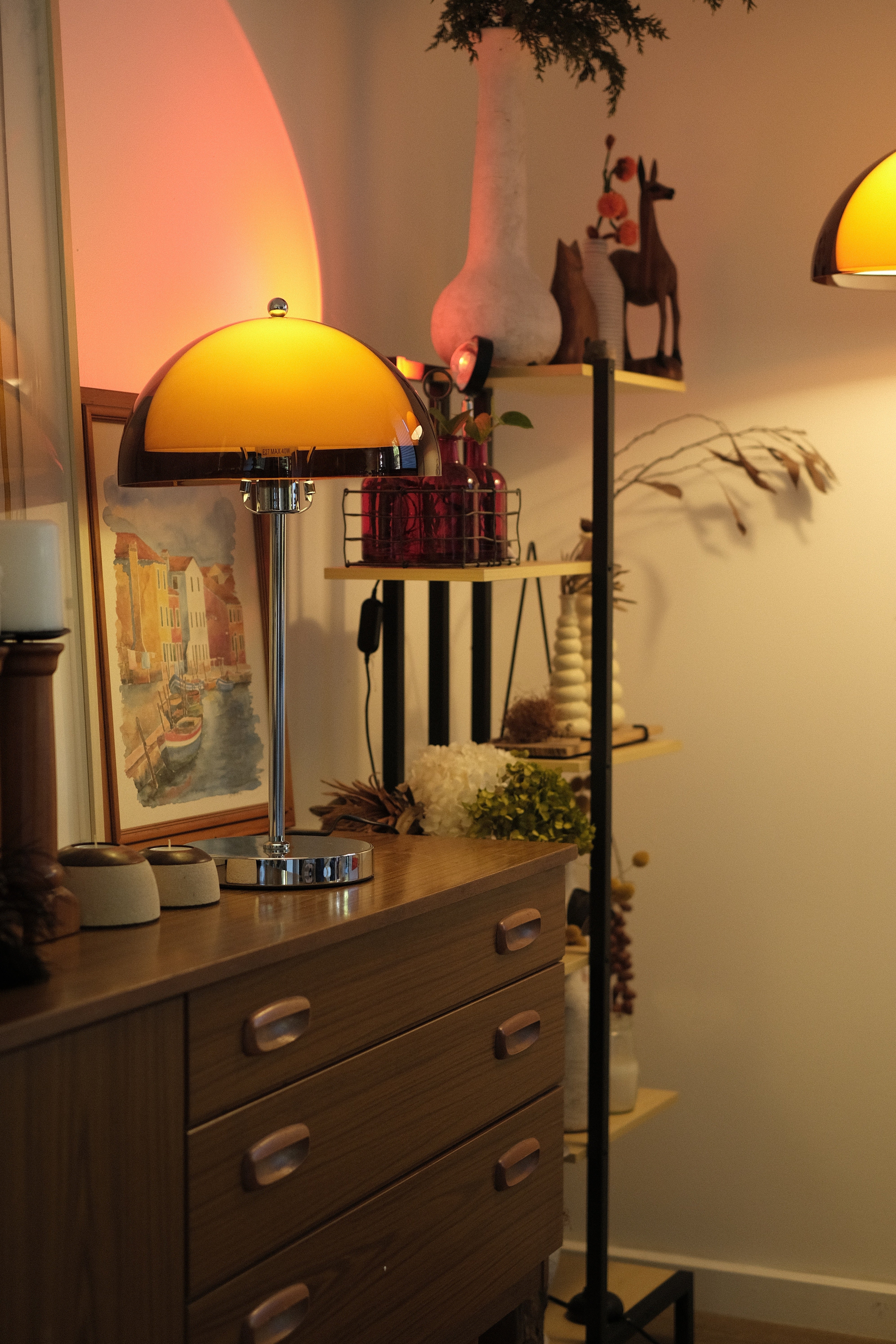 Coby Double Dome Mushroom Table Lamp Orange