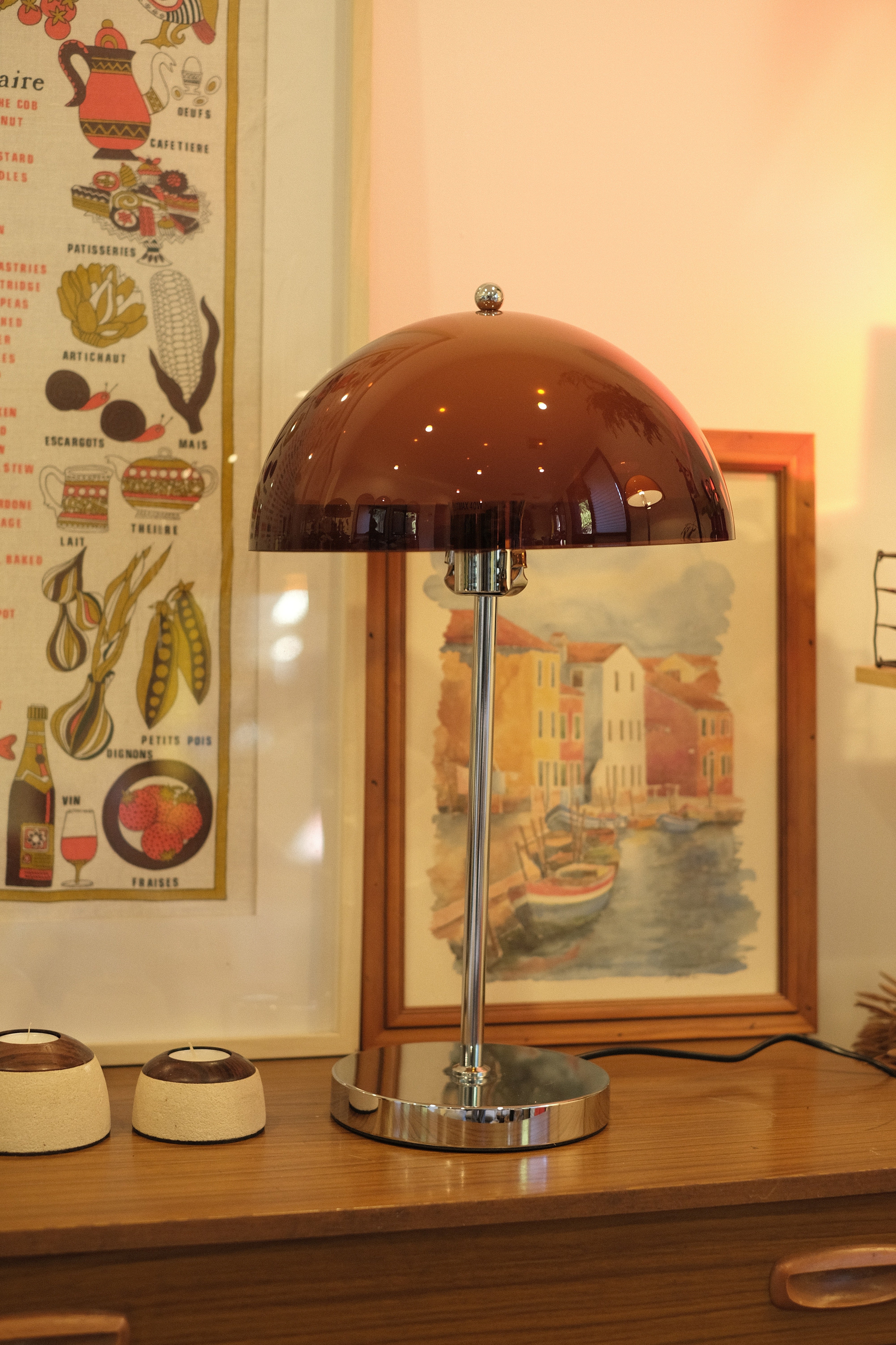 Coby Double Dome Mushroom Table Lamp Orange