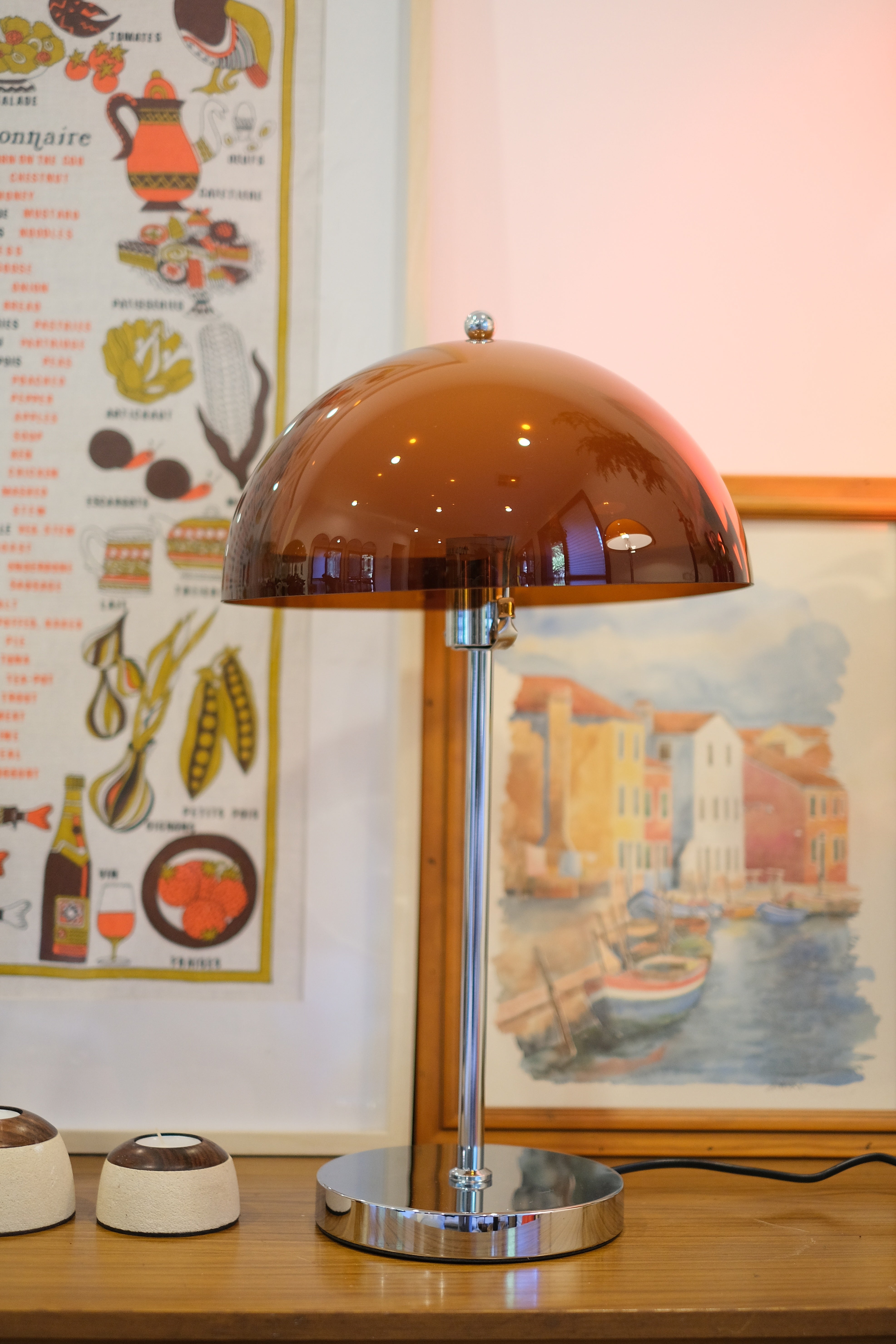 Coby Double Dome Mushroom Table Lamp Orange