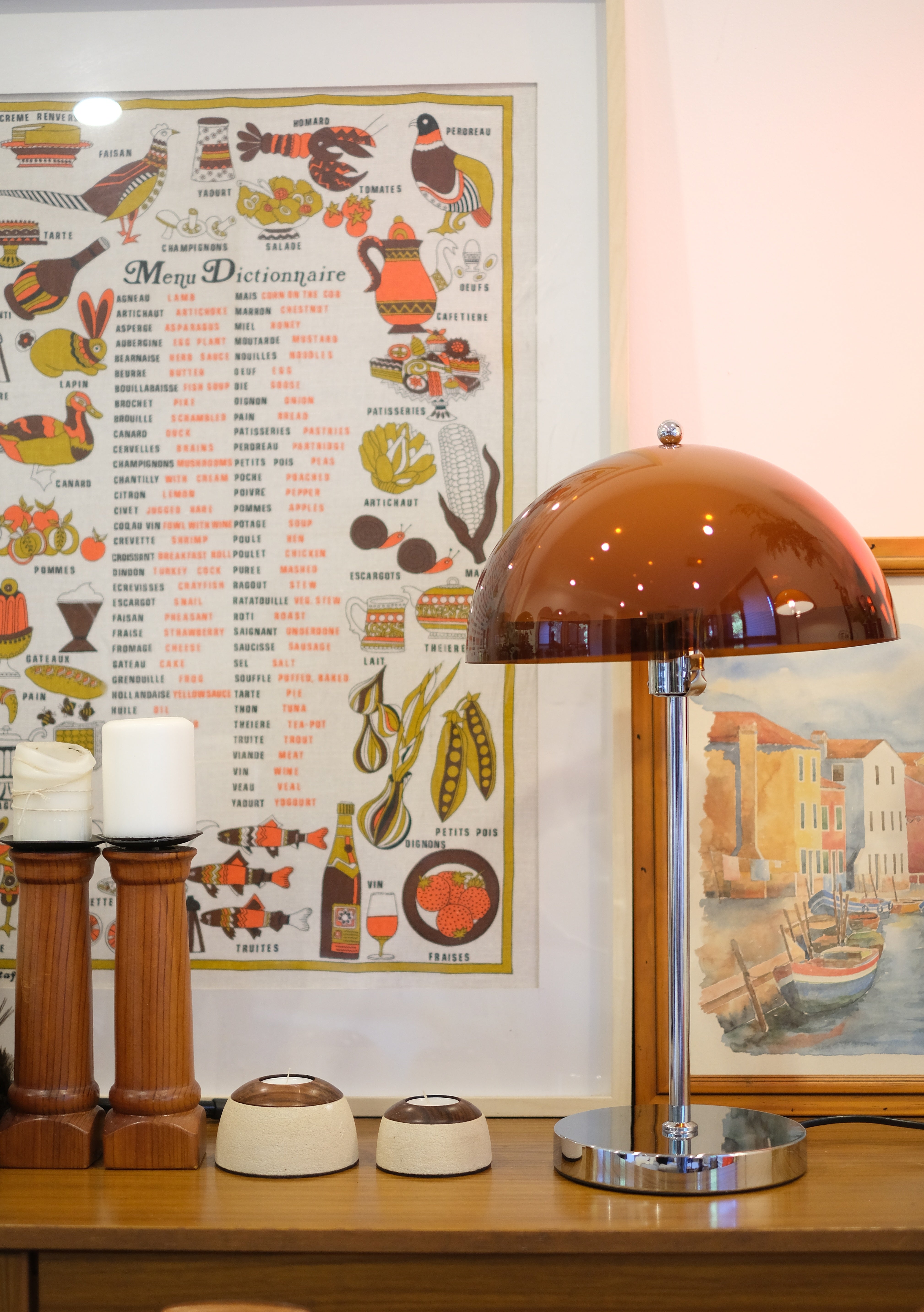 Coby Double Dome Mushroom Table Lamp Orange