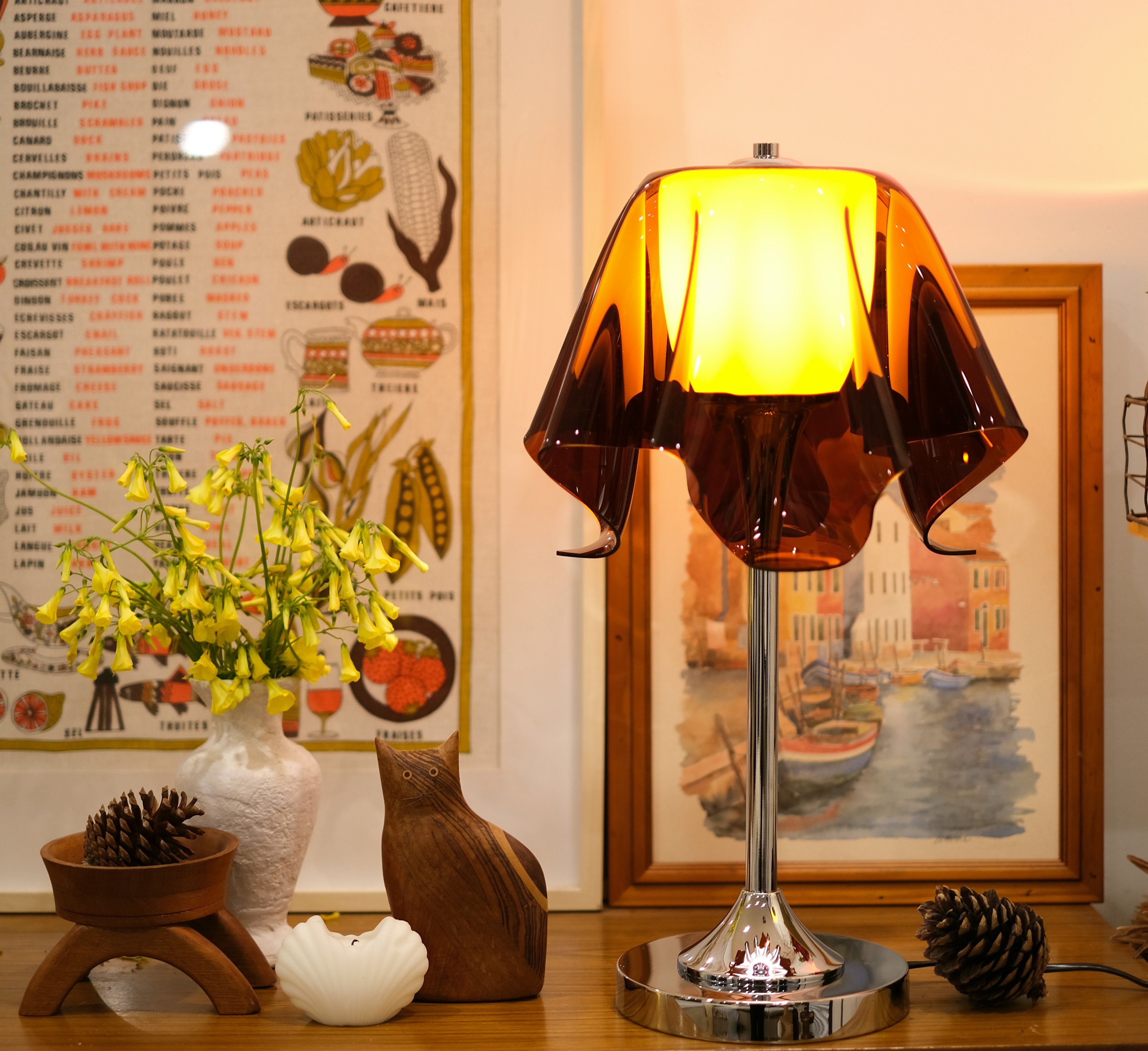 Fazzoletto Floating Handkerchief Table Lamp - Mid-Century Modern 70s Retro Acrylic Light