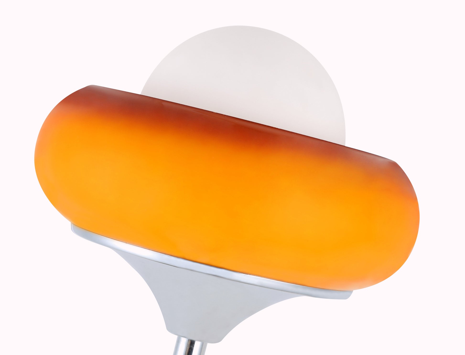 Avery Egg Tart Lamp Shade with a white shade and orange base on a white background