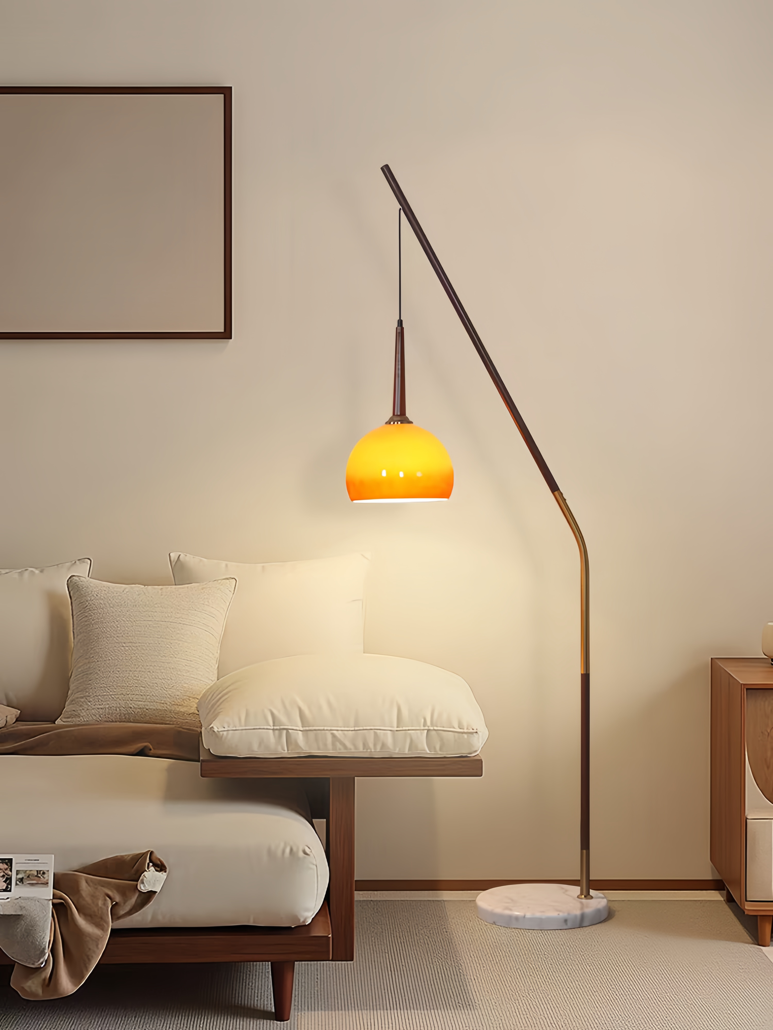 Hulusi Nordic Japandi inspired floor lamp with ambient glow