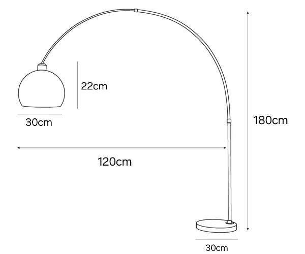 Sneedville Arched Floor Lamp – Chrome Arc with Marble Base
