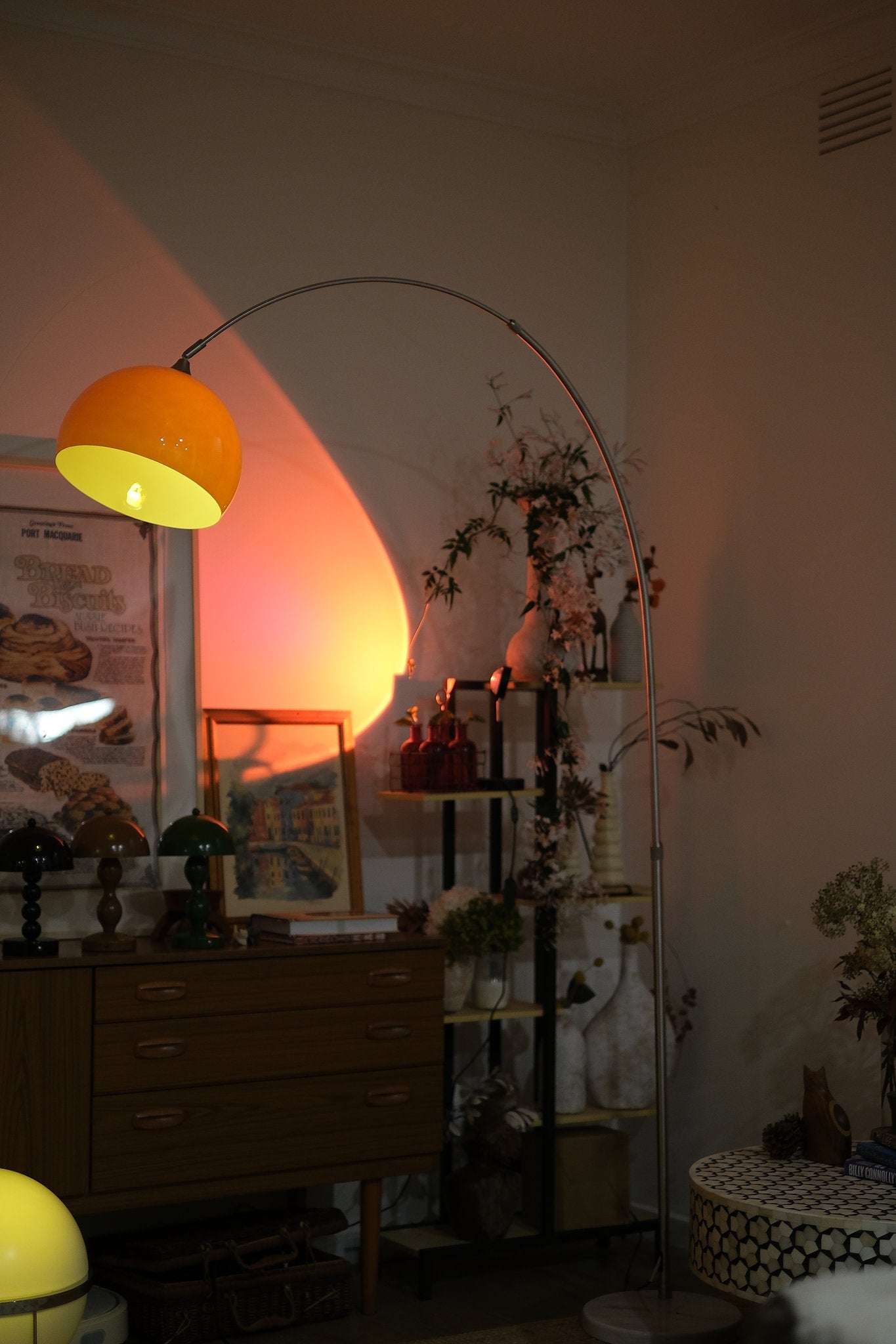 Sneedville Arched Floor Lamp – Chrome Arc with Marble Base