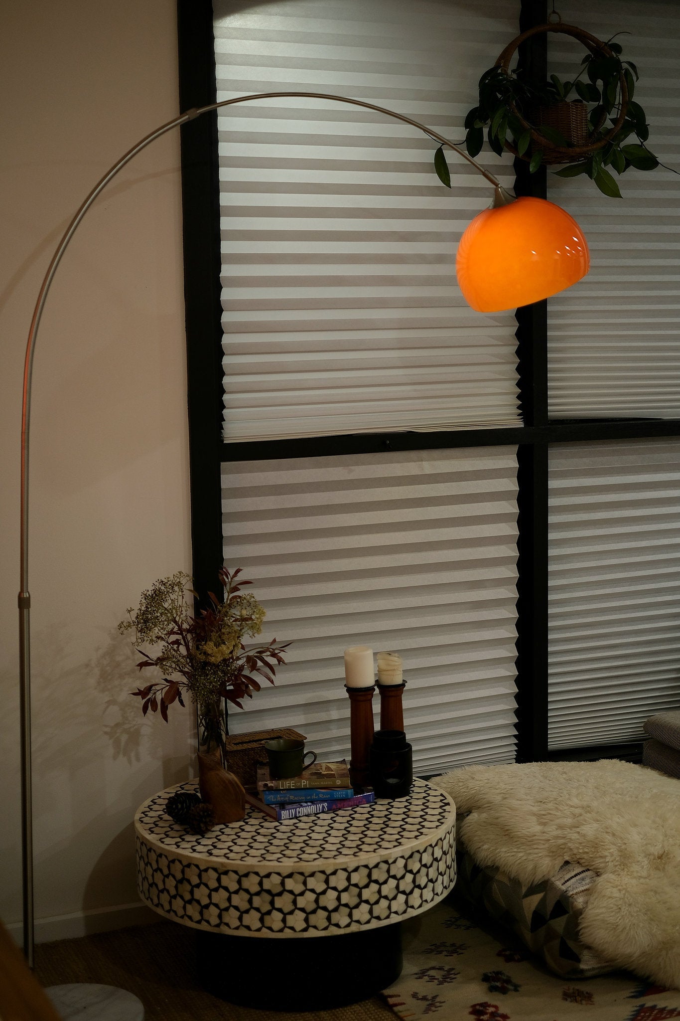 Sneedville Arched Floor Lamp – Chrome Arc with Marble Base