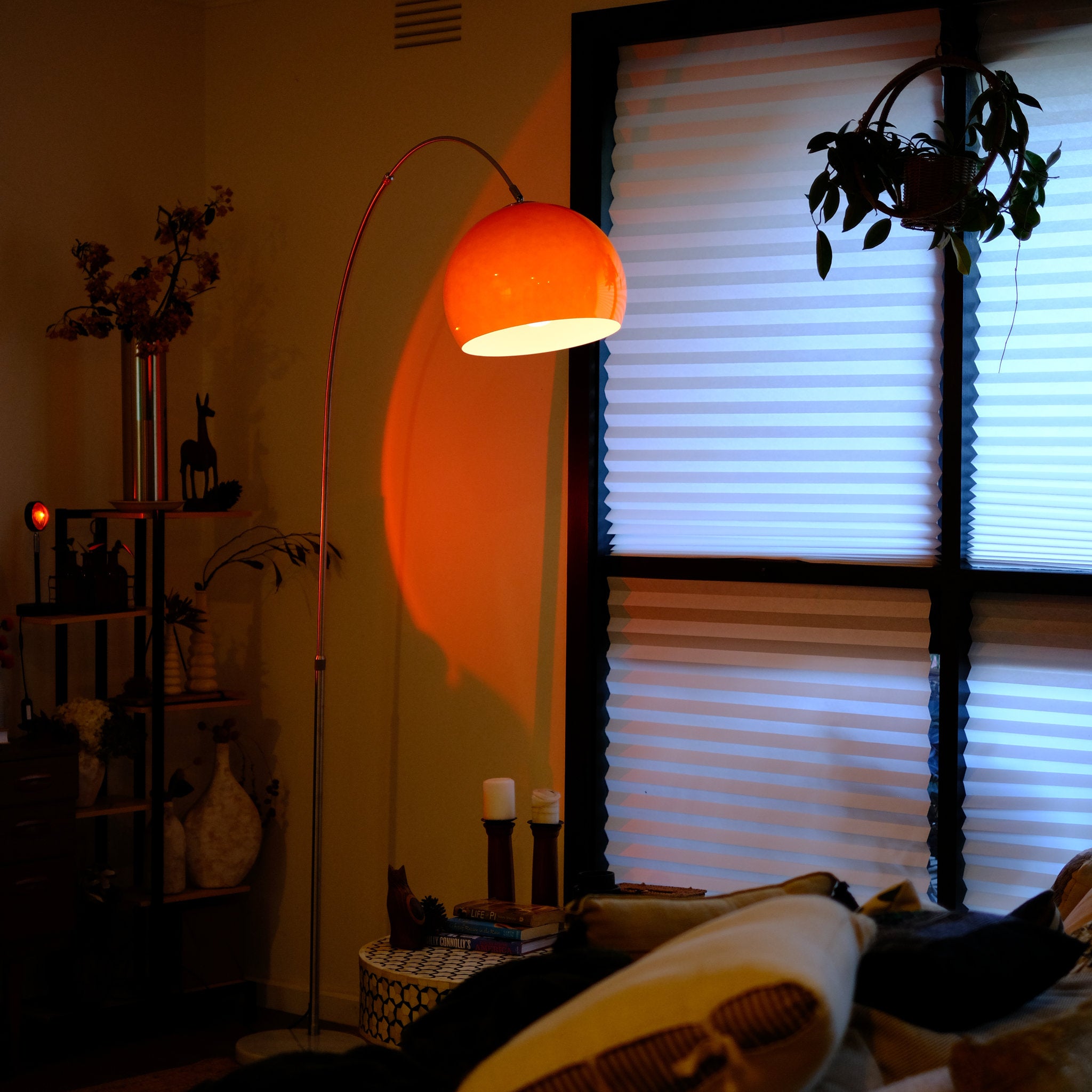 Sneedville+ Arc Floor Lamp – Chrome & Marble Base