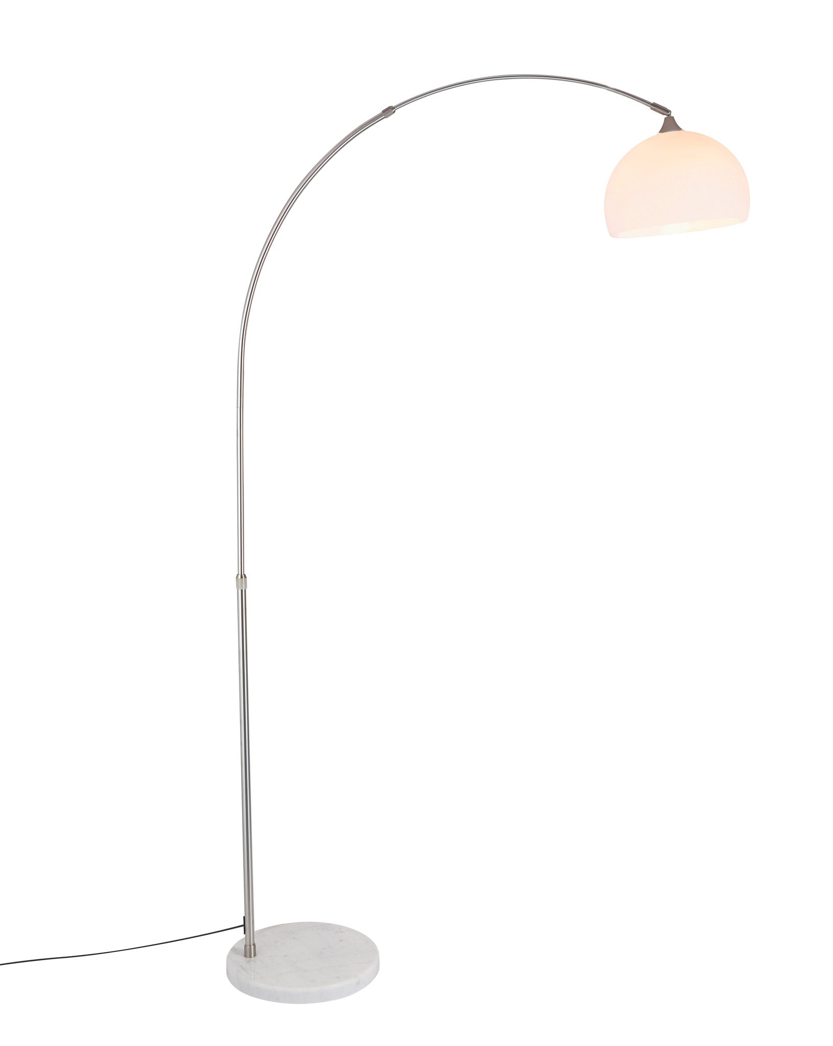 Sneedville Arched Floor Lamp – Chrome Arc with Marble Base