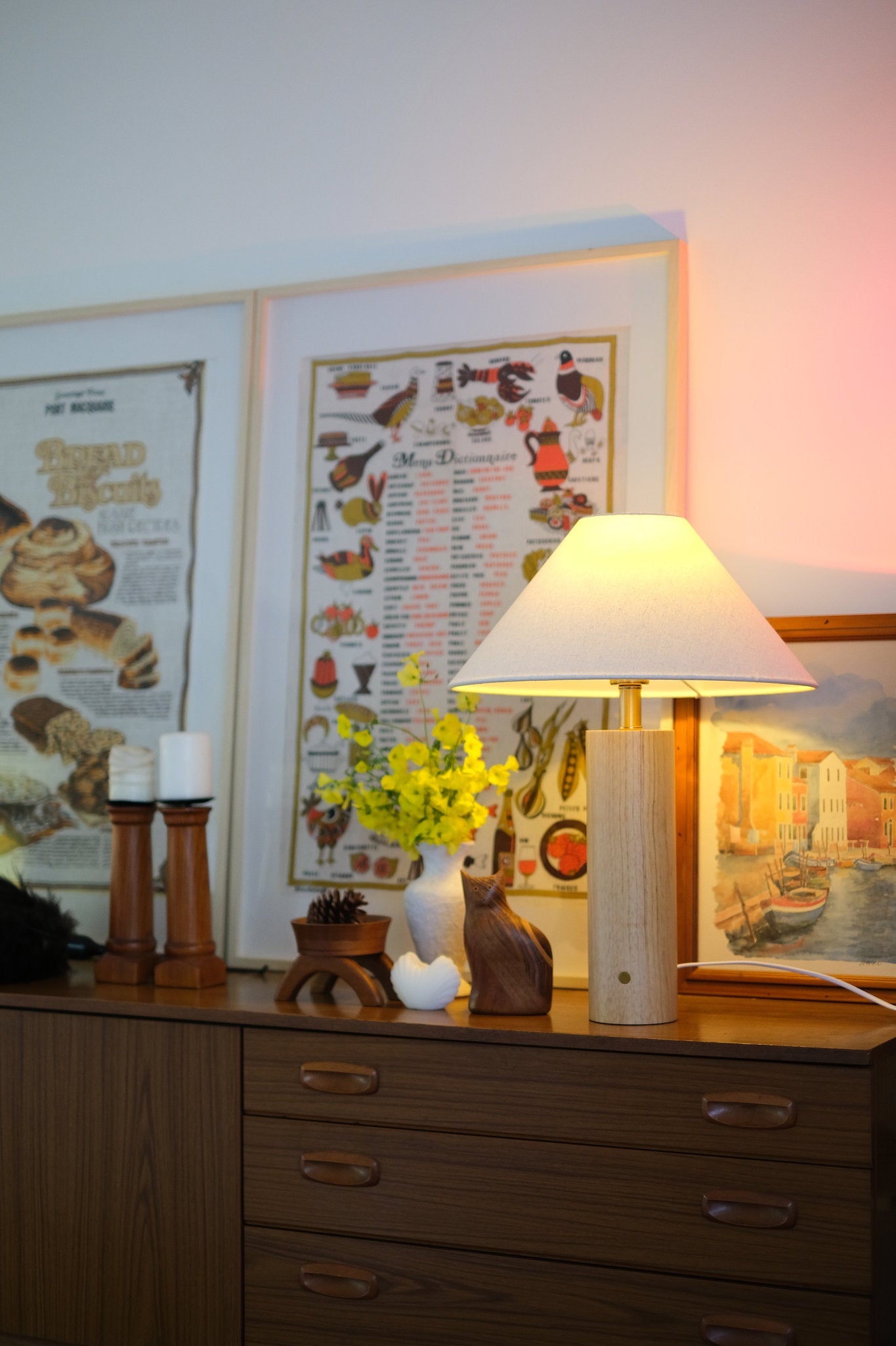 Modern Scandinavian bedside lighting setup featuring Morgan Lamp