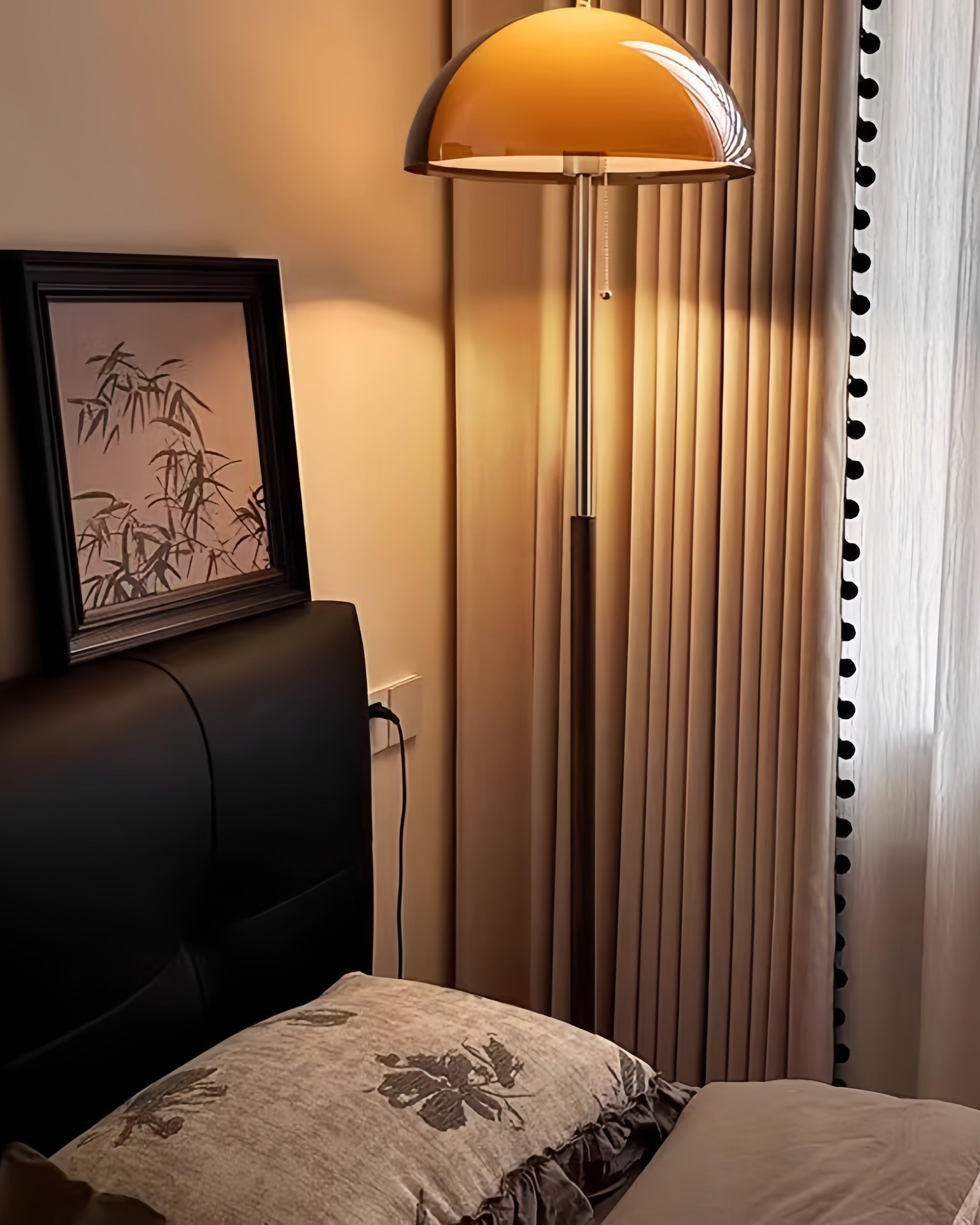 Retro Double-Mushroom Floor Lamp – Orange Dome Design | Homezee
